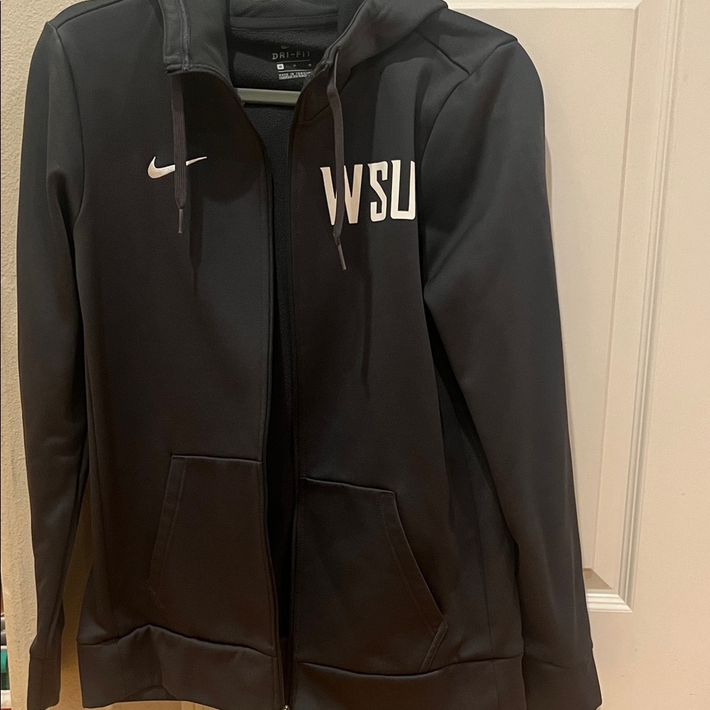 WSU Nike M Dri-Fit Charcoal Zip Hoodie